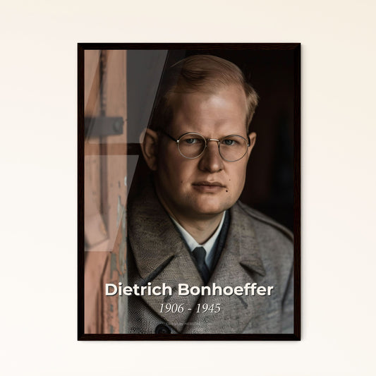 Timeless Tribute: Dietrich Bonhoeffer 1906-1945 - Iconic Portrait of the Anti-Nazi Theologian in Elegant Monochromatic Art