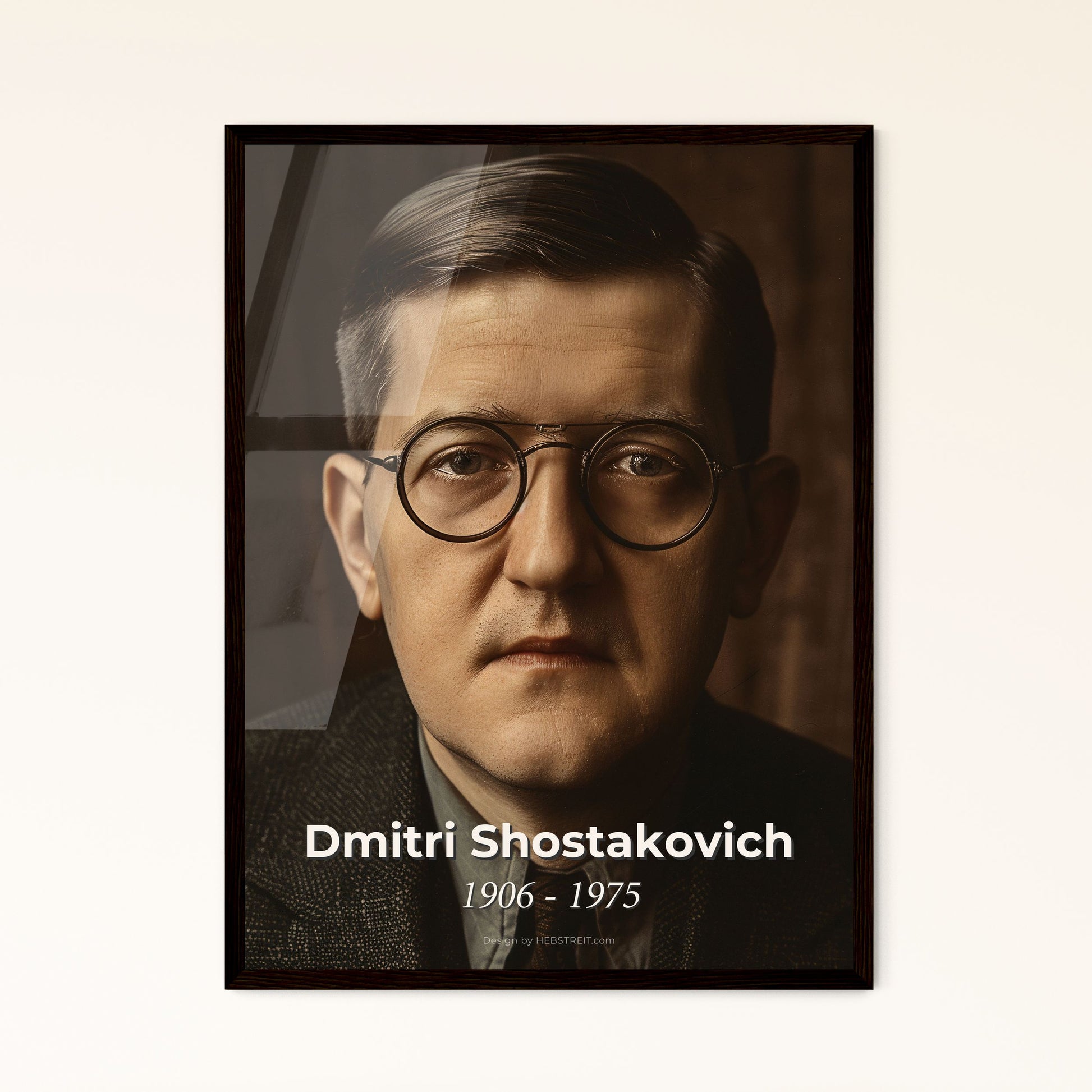 Dmitri Shostakovich: Celebrated Composer Portrait - Expressive Capture of a Soviet Icon, Perfect for Art Lovers & Home Decor