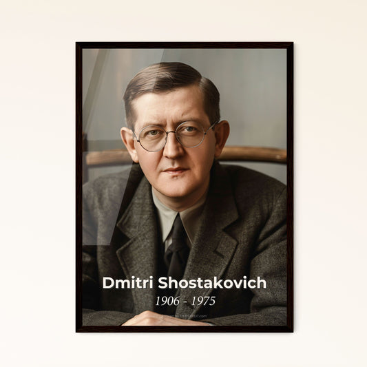 Dmitri Shostakovich: Iconic Monochromatic Portrait – A Timeless Tribute to the Resilient Russian Composer in Elegant Decor Options