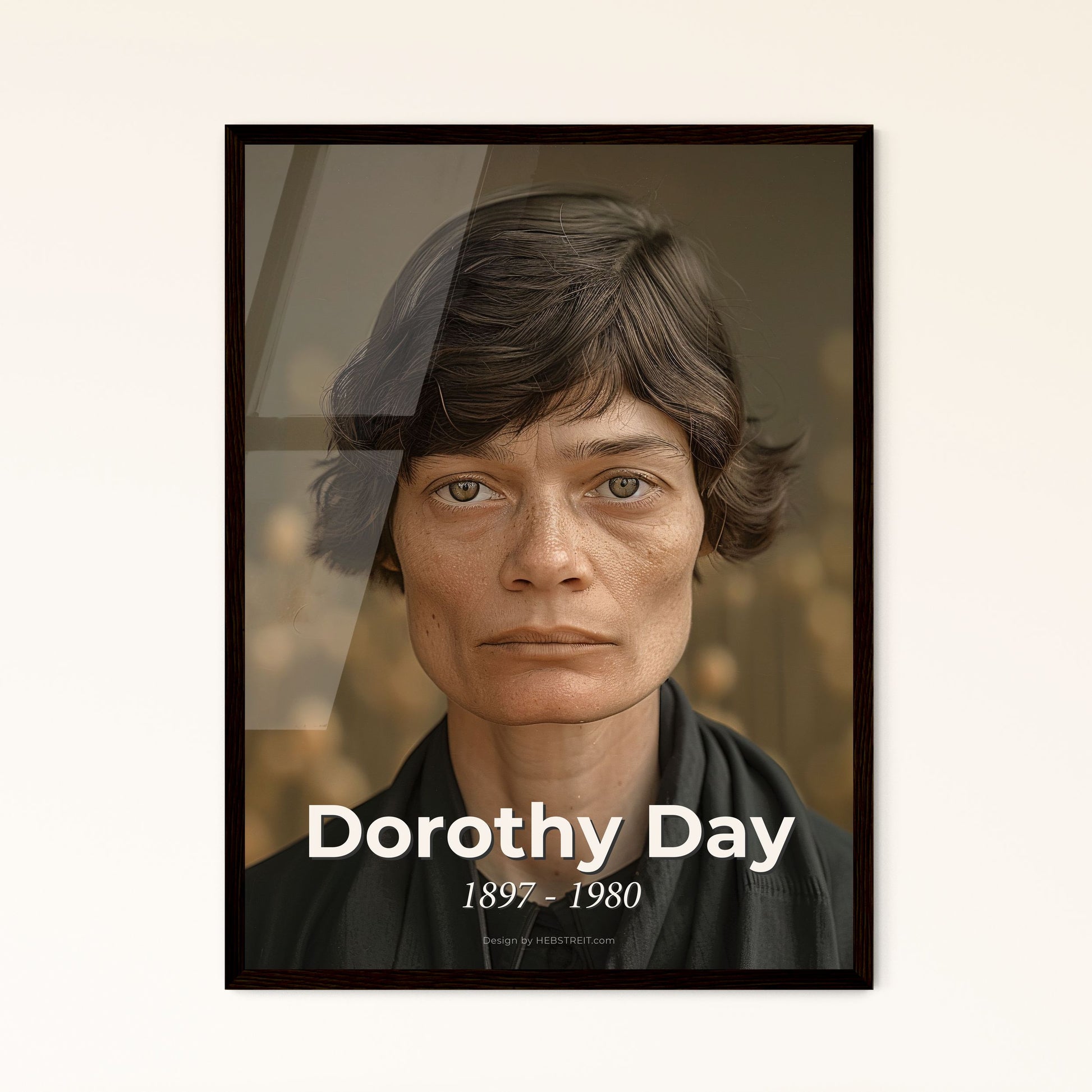 Authentic Dorothy Day Portrait - Icon of Social Justice, Vibrant Optimism on Rustic Canvas | Ideal Gift & Home Decor Accent