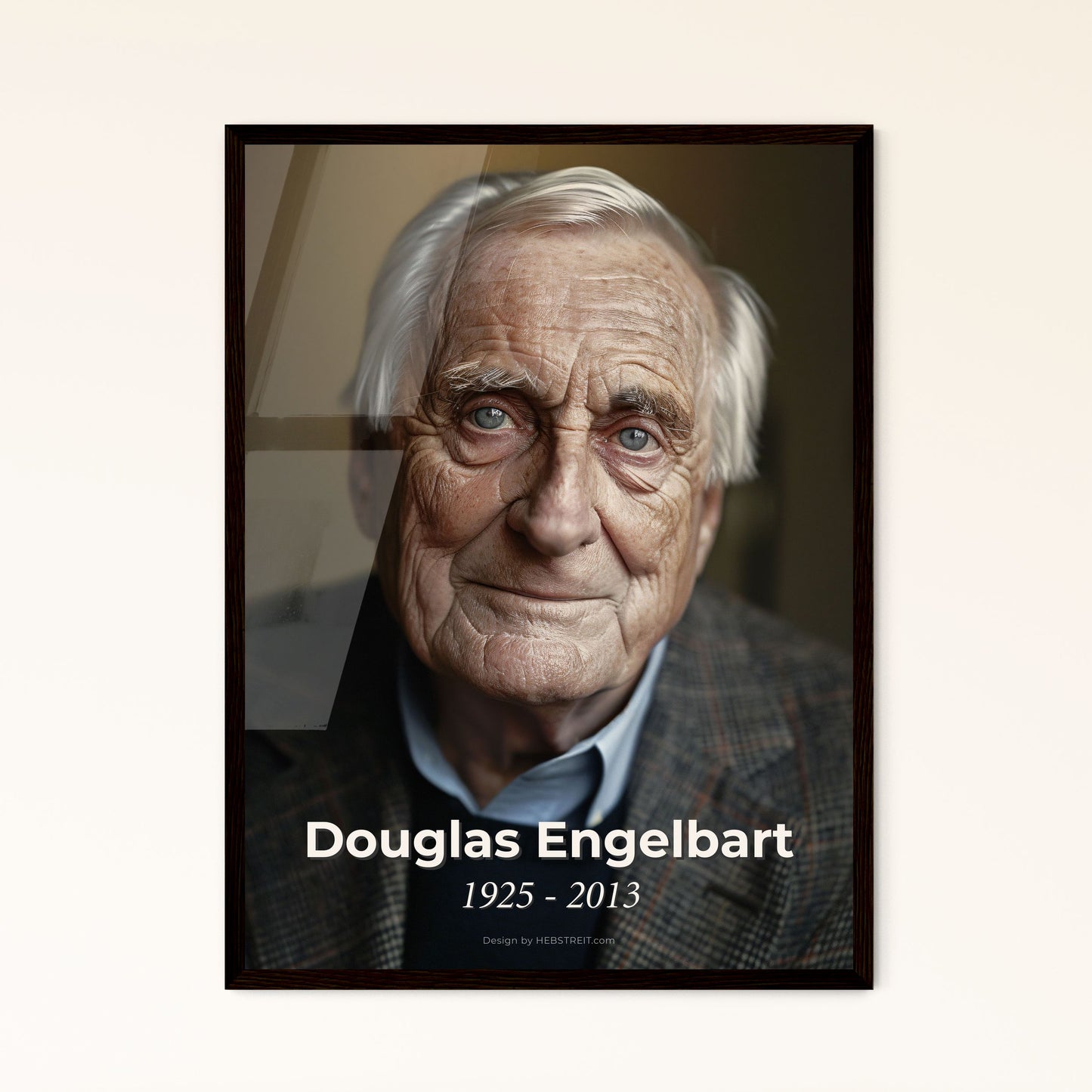 Douglas Engelbart: Visionary Pioneer of the Computer Revolution - Timeless Portrait in Monochrome Elegance for Your Space