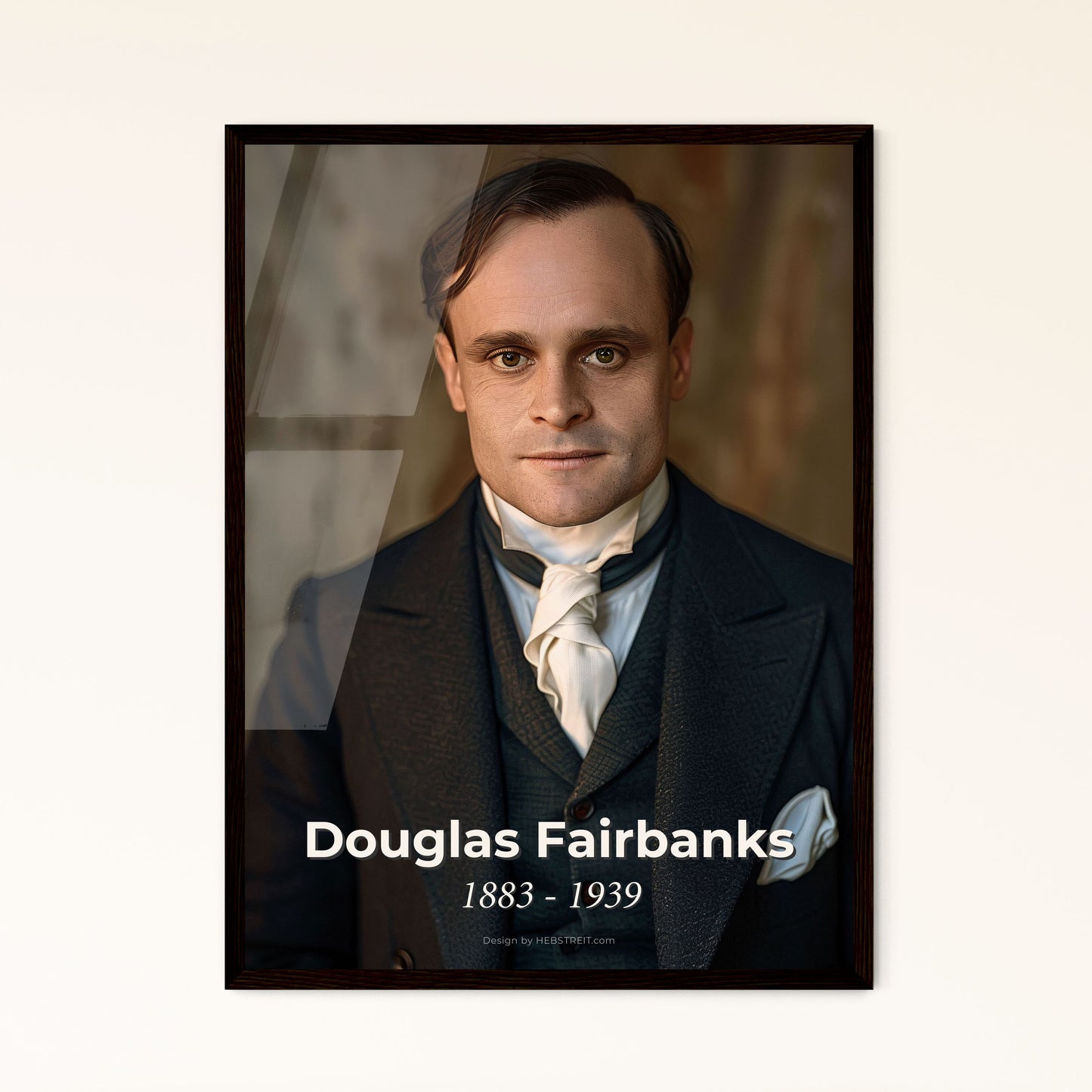 Timeless Portrait of Douglas Fairbanks: Iconic American Actor in Swashbuckling Roles - Elegant Vintage Art Print for Home Decor