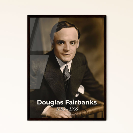 Timeless Portrait of Douglas Fairbanks: Iconic American Actor & Swashbuckling Legend – Exceptional Print for Home Decor