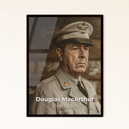 Douglas MacArthur: Legendary WWII Leader - Timeless Monochromatic Portrait for Sophisticated Home Decor & Gifts