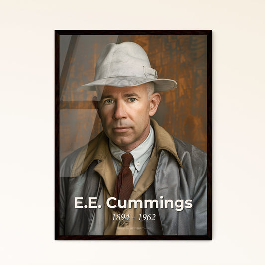 E.E. Cummings: Timeless Portrait of an American Poet - Unconventional Language & Typography in a Stunning Cinematic Print