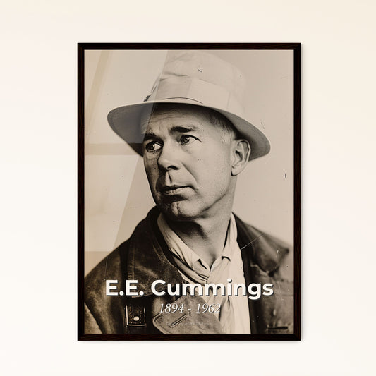 Captivating Portrait of E.E. Cummings: A Tribute to the Iconic Poet’s Legacy - Timeless Décor for Home or Gift