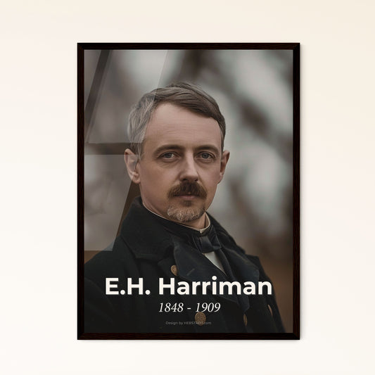 E.H. Harriman: Visionary Railroad Pioneer - Timeless Portrait Print in Elegant Monochrome for Home Decor & Gifts