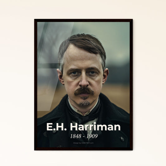 E.H. Harriman: Visionary Railroad Tycoon (1848-1909) - Premium Art Print in Monochrome with Sepia Accents for Timeless Decor