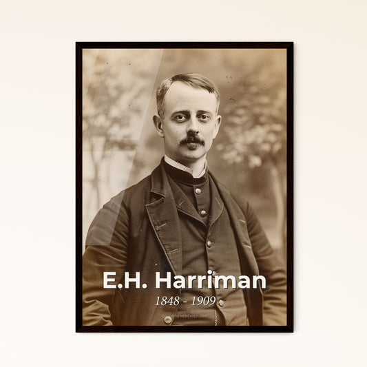 E.H. Harriman: Pioneer of American Railroads - Stunning Monochrome Print with Cinematic Depth & Authentic Charm for Home Décor
