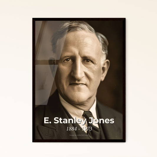 Timeless Portrait of E. Stanley Jones (1884-1973) - Iconic American Missionary & Interfaith Leader - Elegant Wall Art for Home Decor