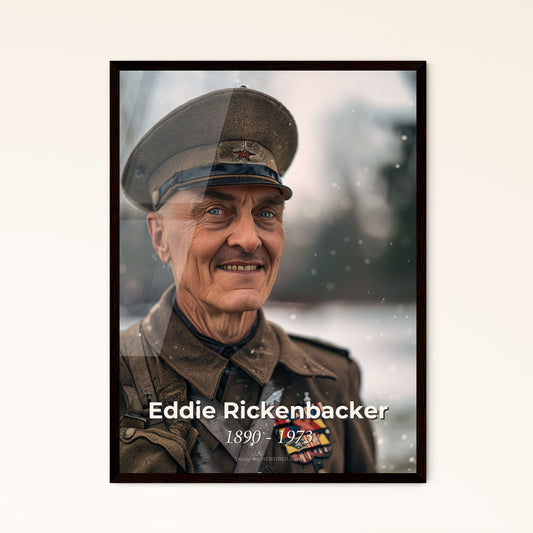 Eddie Rickenbacker: Iconic Aviator & WWII Legend - Exquisite Art Print in Monochrome & Sepia for Timeless Home Décor