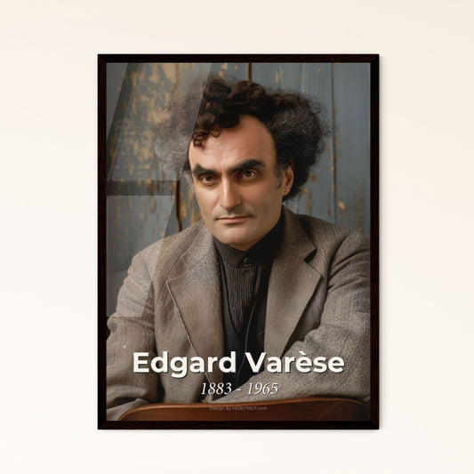 Timeless Tribute: Edgard Varèse - Pioneer of Electronic Music - Sepia-Toned Portrait Print for Art Lovers & Home Decor