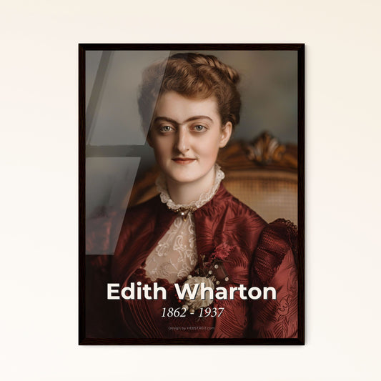 Edith Wharton: Gilded Age Visionary - Stunning Monochromatic Print for Timeless Home Décor and Thoughtful Gifting