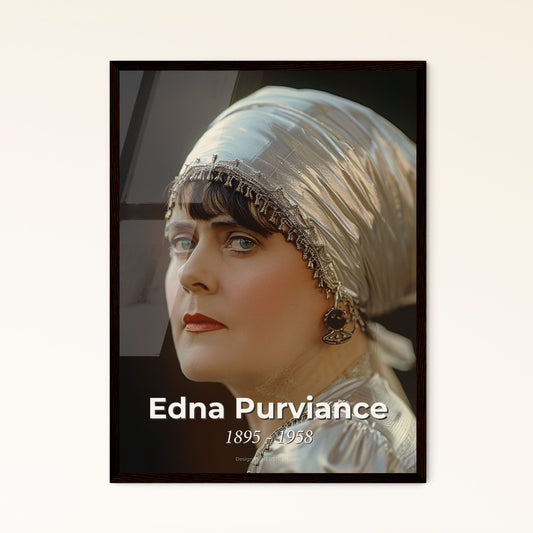 Edna Purviance: Timeless Flapper Elegance in Stunning Monochrome – Iconic Cinematic Portrait for Luxe Home Decor