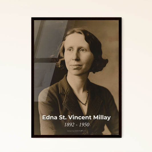 Elegant Tribute to Edna St. Vincent Millay: Pulitzer Poetess in Authentic Cinematic Monochrome - Perfect for Home Decor