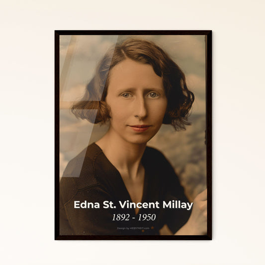 Edna St. Vincent Millay: Iconic Poet & Feminist Trailblazer - Exquisite Monochromatic Print for Timeless Home Décor