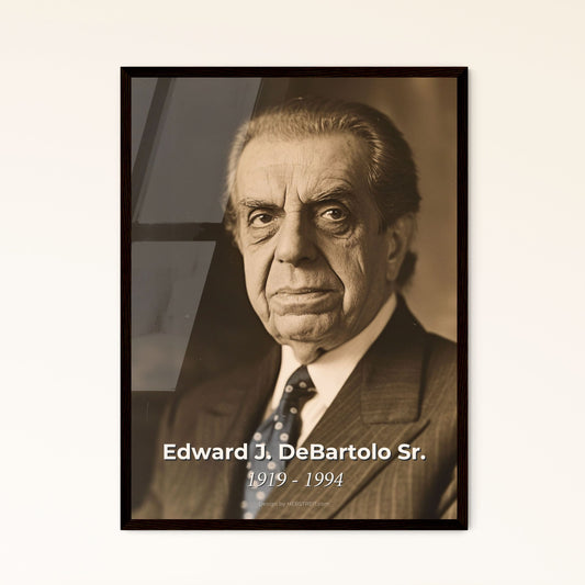 Edward J. DeBartolo Sr. - Visionary Developer & Pioneer of American Shopping Malls - Striking Portrait in Monochrome Elegance