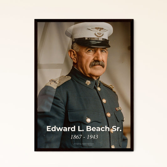 Elegant Portrait of Rear Admiral Edward L. Beach Sr., a Visionary in Submarine Warfare - Timeless Art for Home Decor