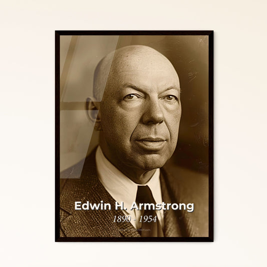 Timeless Tribute to Edwin H. Armstrong: Pioneer of FM Radio – Stunning Monochromatic Art Print for Home Decor & Gifting