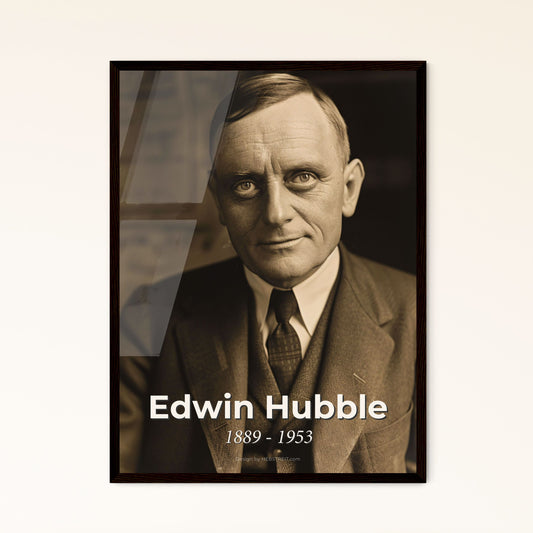 Timeless Tribute to Edwin Hubble: A Stunning Ultrarealistic Portrait Celebrating the Pioneer of Cosmic Expansion - Perfect for Home Decor