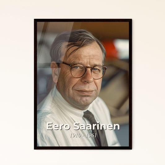 Timeless Legacy: Eero Saarinen - Iconic Finnish-American Architect in Monochrome Elegance, Perfect for Home Decor & Gifts