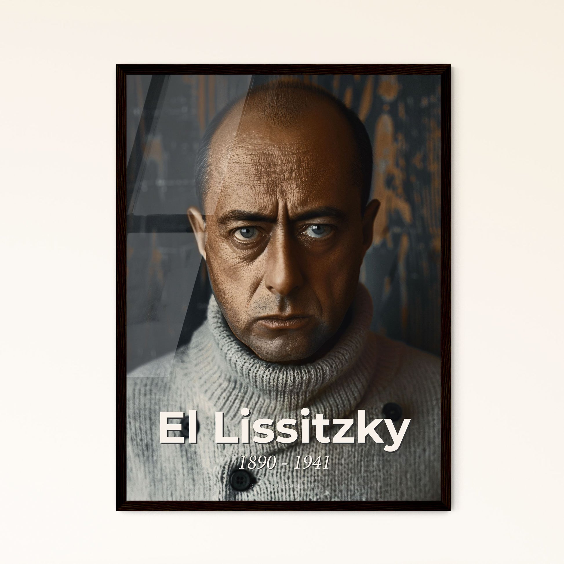 El Lissitzky: Icon of Constructivism - Monochromatic Art Print, High-Contrast Cinematic Portrait for Modern Home Decor