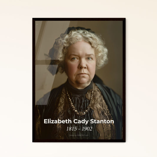 Eloquent Legacy: Elizabeth Cady Stanton - Icon of Women's Rights, 1815-1902, Vintage-Inspired Cinematic Portrait Art Print