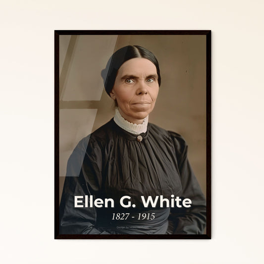 Ellen G. White: Visionary Leader of the Adventist Church - Timeless Portrait in Monochrome for Inspired Home Decor