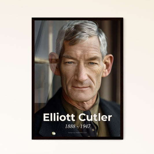 Timeless Tribute: Elliott Cutler, Pioneering Cardiac Surgeon - Stunning Monochrome Portrait for Elegant Home Decor