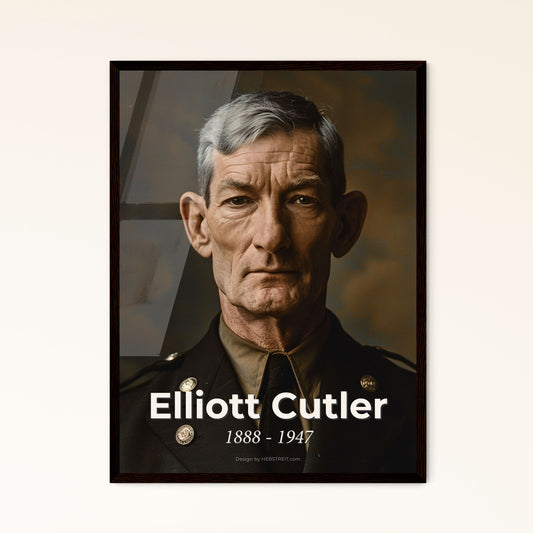 Elliott Cutler: Pioneer of Heart Valve Surgery - A Captivating Portrait in Monochrome with Cinematic Depth & Elegant Framing Options