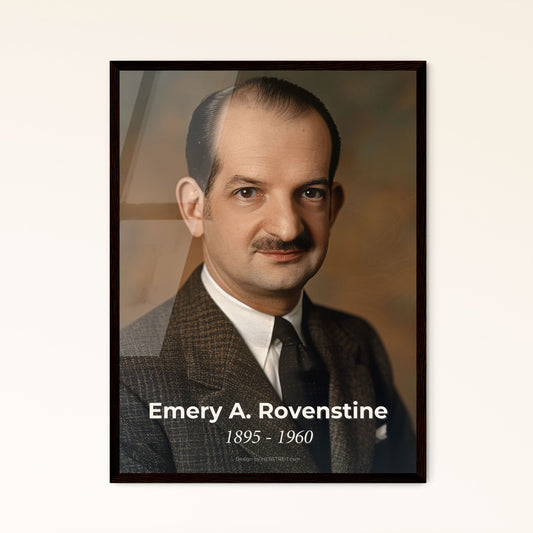 Emery A. Rovenstine: Pioneering American Anesthesiologist - Timeless Portrait on Elegant Rustic Background, Perfect for Home Decor