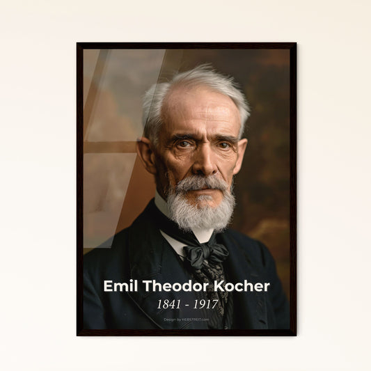 Emil Theodor Kocher: Nobel Prize-Winning Swiss Surgeon - Timeless Portrait in Sepia, Perfect for Elegant Home Decor & Gifts