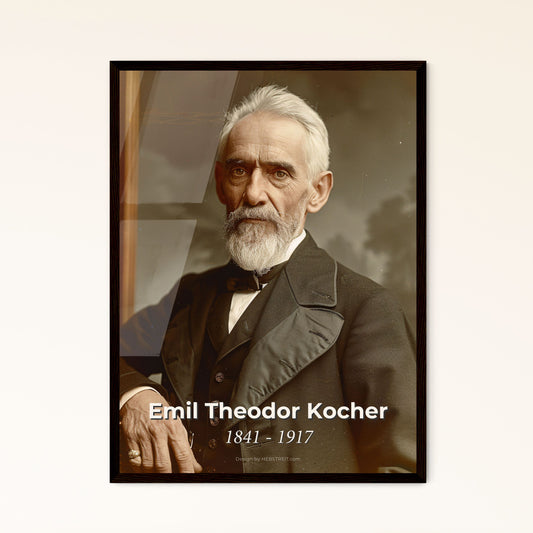 Emil Theodor Kocher: Nobel Prize-Winning Swiss Surgeon - Timeless Monochromatic Portrait for Sophisticated Home Decor