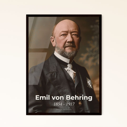 Emil von Behring: Pioneering Diphtheria Antitoxin - Timeless Portrait in Monochrome Sepia for Elegant Home Decor