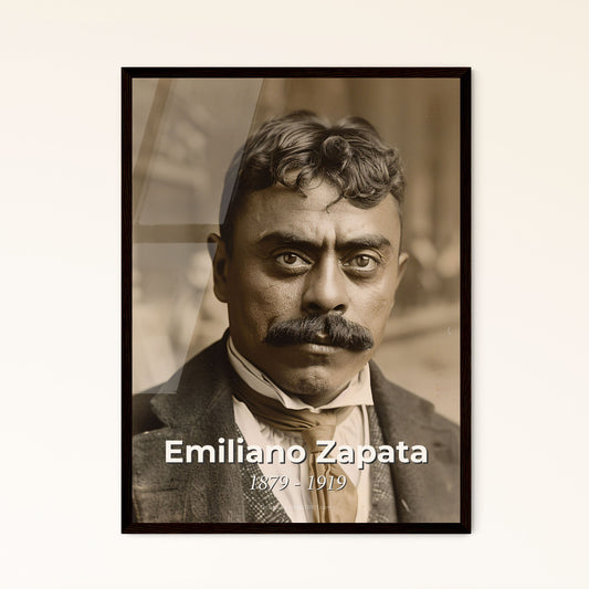 Emiliano Zapata Portrait: Monochrome Masterpiece Celebrating Revolutionary Spirit & Agrarian Reform - Premium Quality Art Print