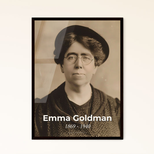 Emma Goldman: Anarchist Icon (1869-1940) - Captivating Monochrome Portrait with Rustic Charm for Home Decor & Thoughtful Gifts