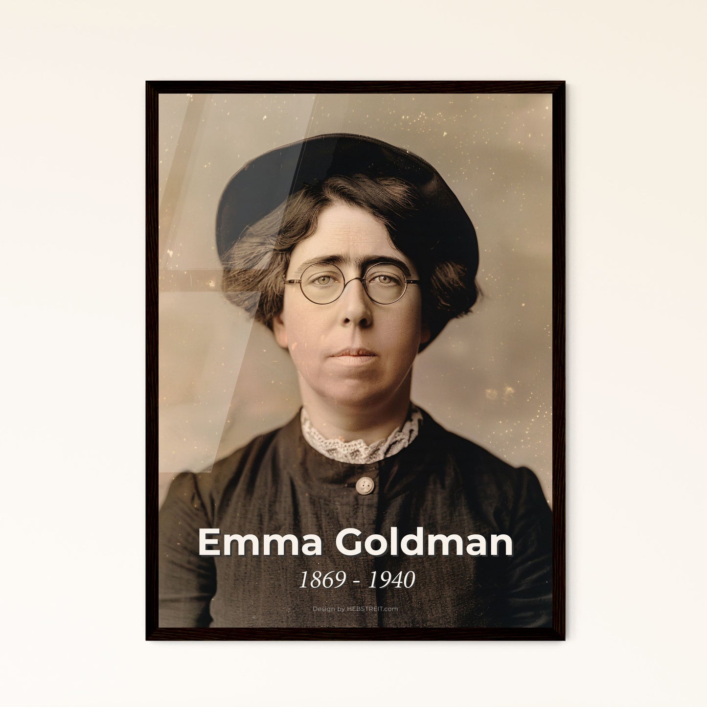 Timeless Portrait of Emma Goldman: Bold Anarchist Icon in Sepia Tones – Perfect for Home Decor & Meaningful Gifts