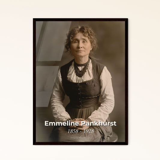 Emmeline Pankhurst: Iconic British Suffragette - Timeless Tribute in Monochrome - Premium Print for Home Decor & Gifts