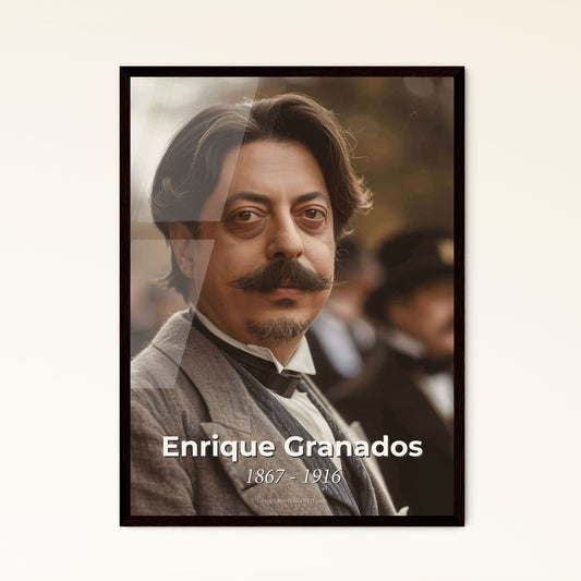 Enrique Granados: Timeless Portrait of the Spanish Composer - Ultra-Realistic Print in Sepia with Rustic Charm for Home Décor