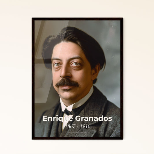 Enrique Granados Portrait: Timeless Elegance in Monochrome - Classic Print, Framed or Aluminum for Sophisticated Home Decor