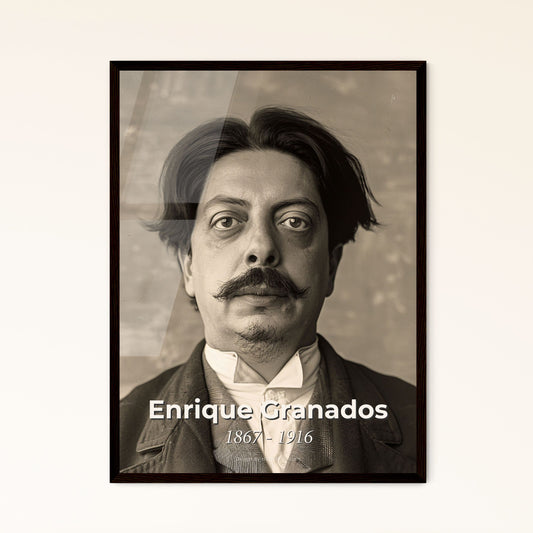Enrique Granados: Masterful Portrait of the Spanish Composer | Timeless Cinematic Print in Sophisticated Monochrome Finish