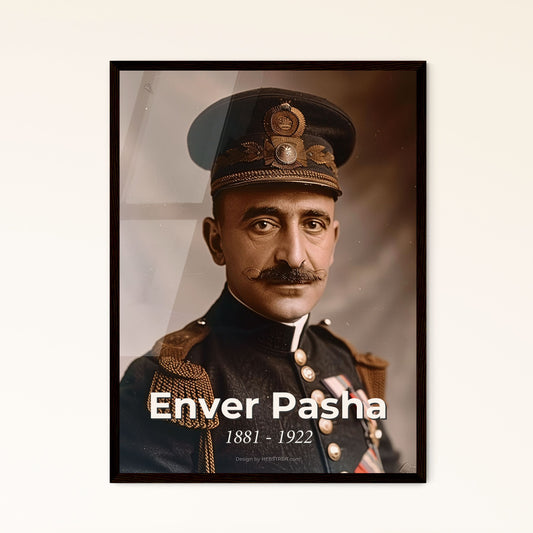Enver Pasha: A Striking Monochrome Portrait of the Ottoman Military Leader, Perfect for Home Décor and Gift-Giving