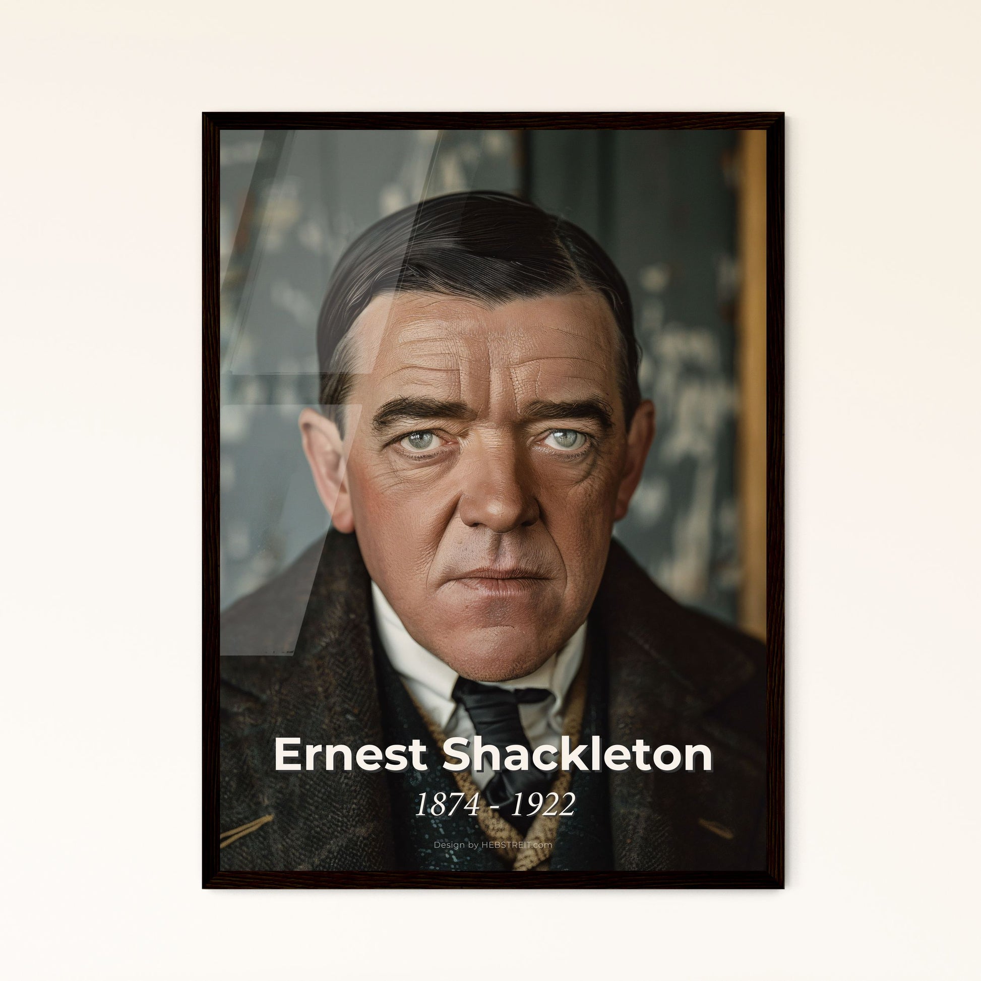 Ernest Shackleton Portrait: Iconic Antarctic Explorer in High-Quality Sepia Art - Perfect Gift & Stunning Home Décor Print