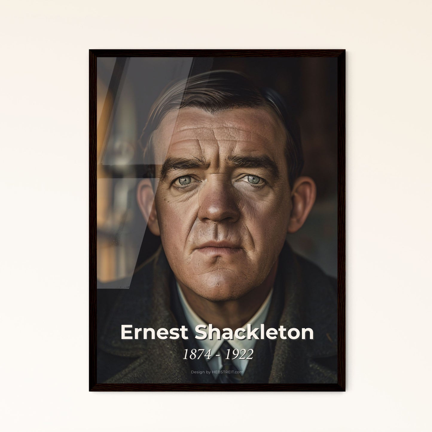 Ernest Shackleton: Iconic Antarctic Explorer - Captivating Monochrome Portrait Print for Home Décor & Unique Gift Option