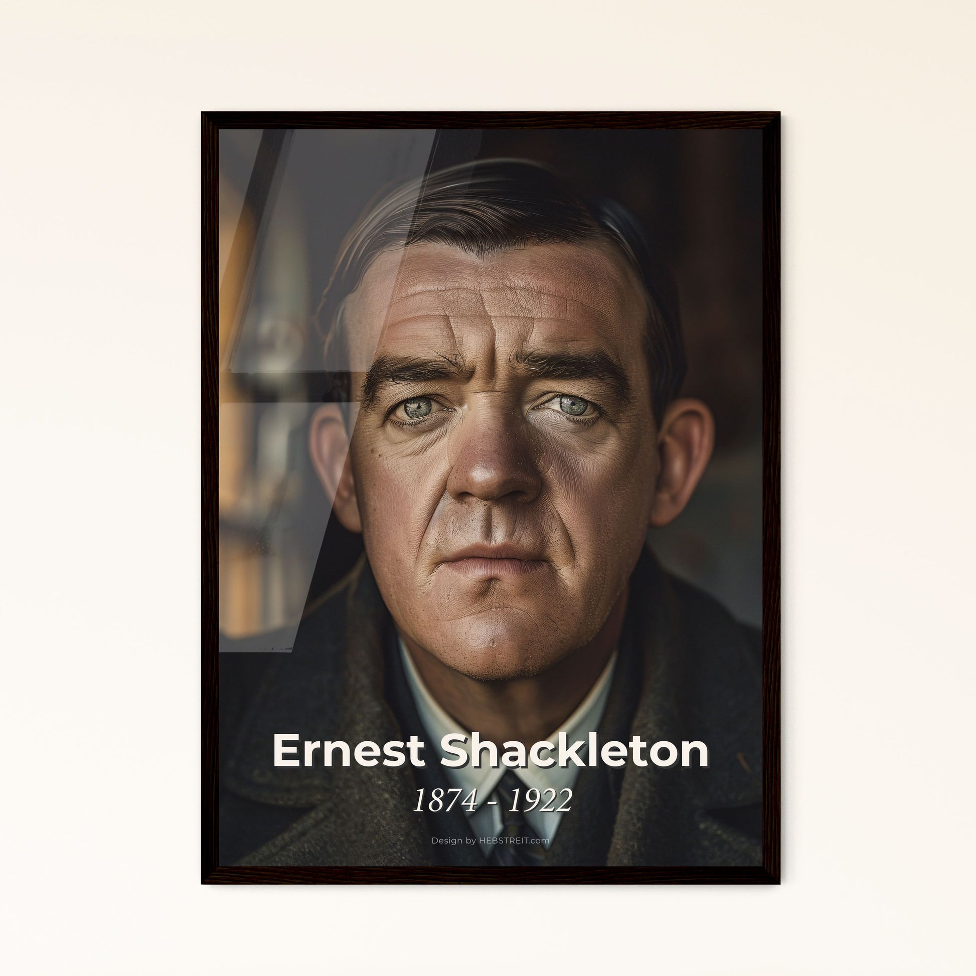 Ernest Shackleton: Iconic Antarctic Explorer - Captivating Monochrome Portrait Print for Home Décor & Unique Gift Option