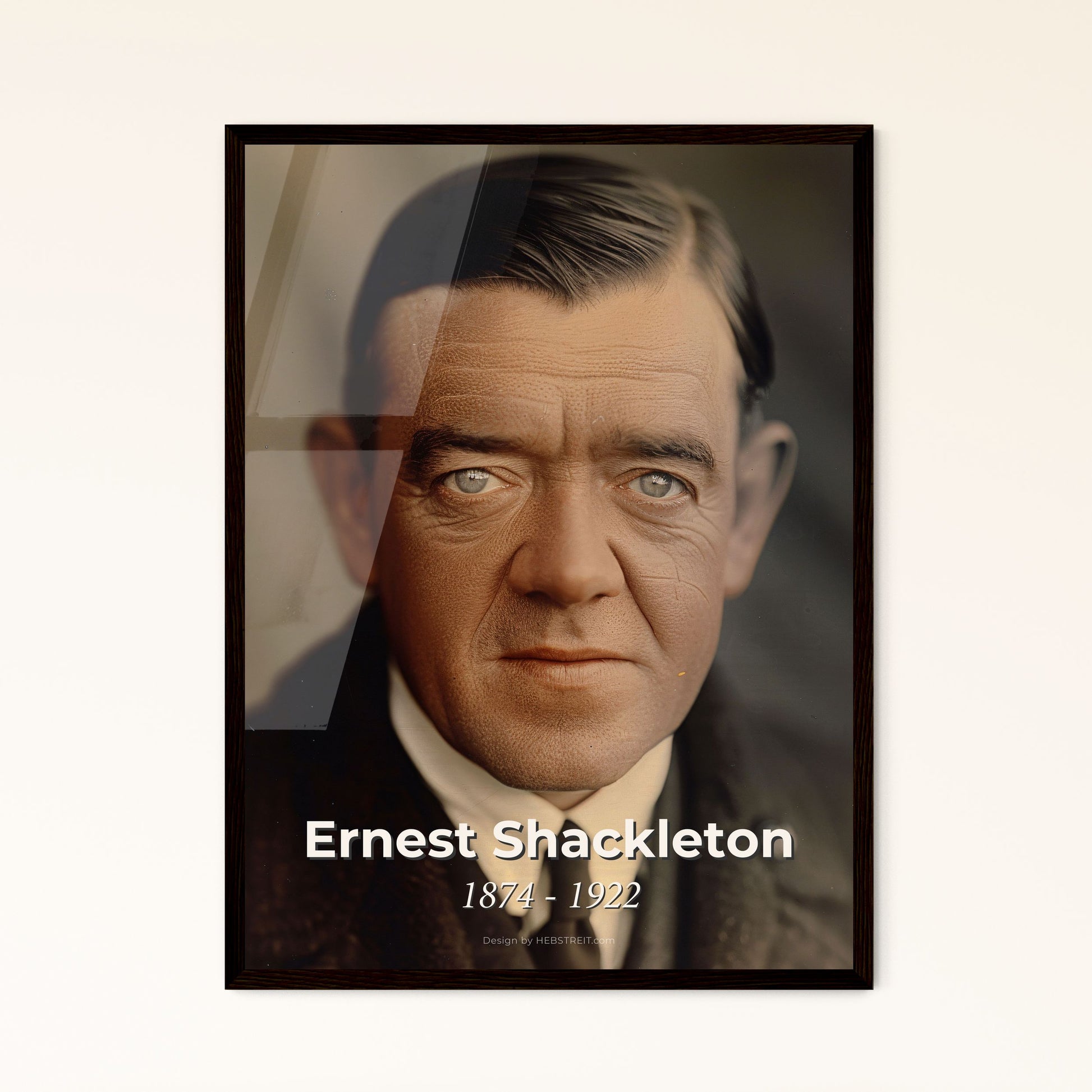 Ernest Shackleton: Iconic Antarctic Explorer - Captivating Monochrome Portrait for Timeless Home Decor and Gift Inspiration