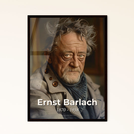 Ernst Barlach: Expressionist Sculptor & Writer - Iconic Portrait in Monochrome, Ideal for Home Decor or Timeless Gifting.
