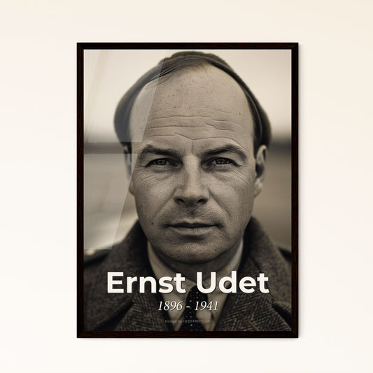 Ernst Udet: Iconic WWI Ace - Vintage Ultra-Realistic Portrait in Monochrome - Perfect for Home Decor & Unique Gift Idea