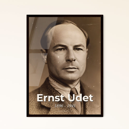 Ernst Udet: 1896-1941 - Iconic German Ace, WWII Pioneer - Stunning Monochrome Print for Home Decor & Gift, High-Quality Finish.
