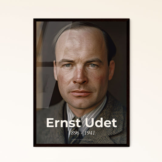 Ernst Udet, Iconic WWI Ace: Timeless Portrait in High-Contrast Sepia – A Stunning Print for Home Decor & Gift-Giving